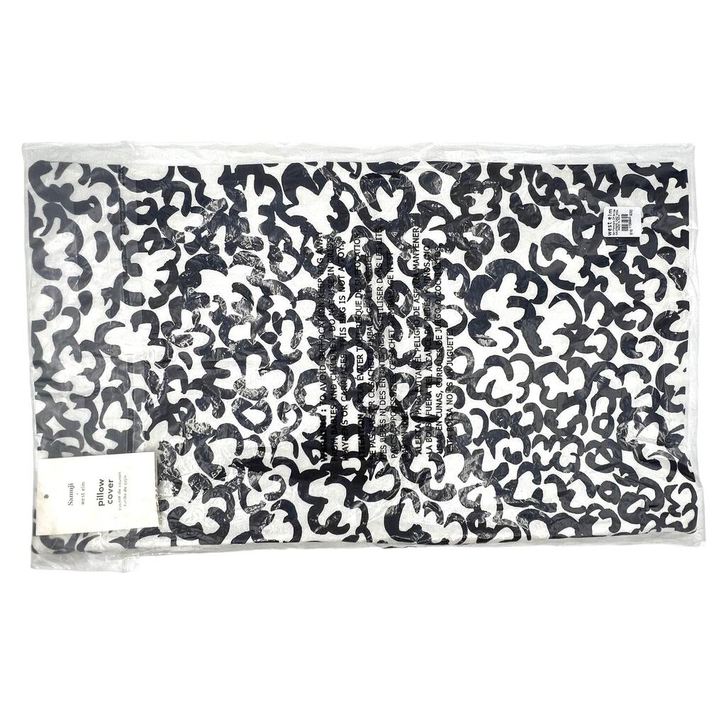 West Elm x Samuji Cirrus Pillow Sham Cover Navy Blue